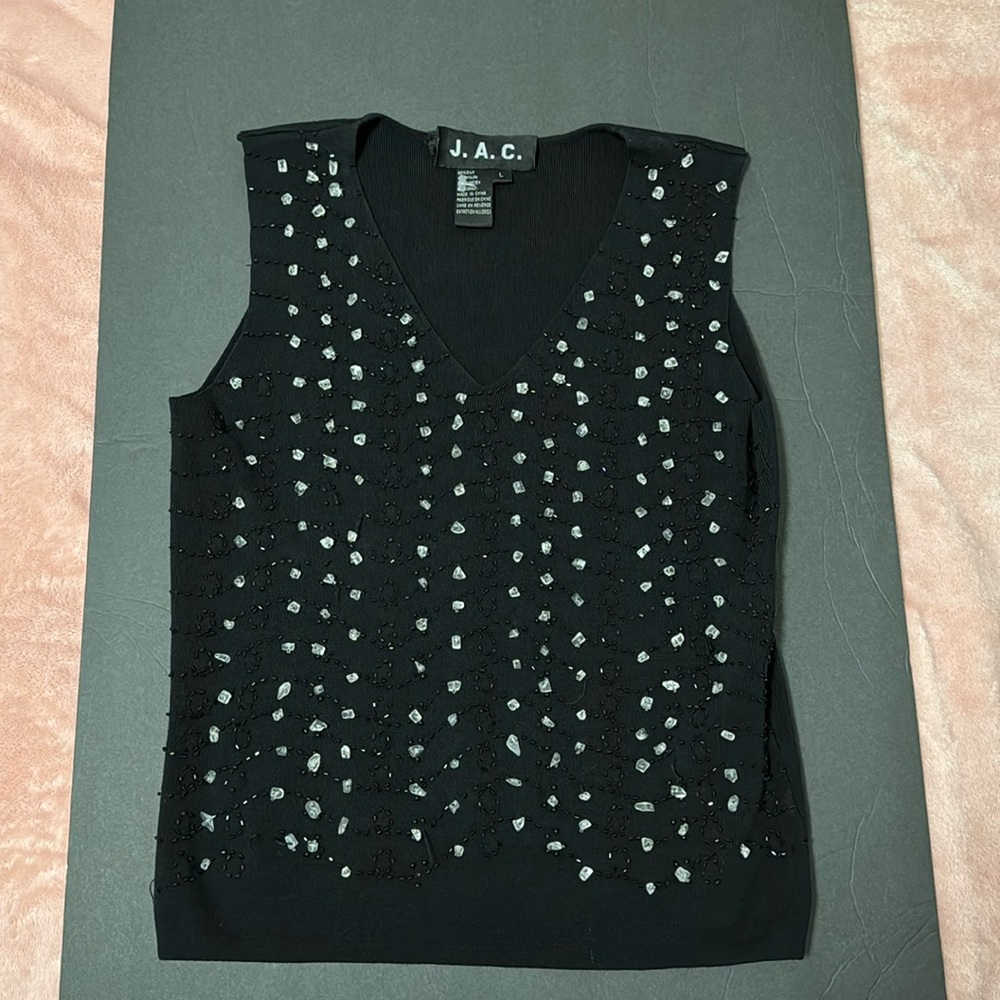 J.A.C. Black Vest Top